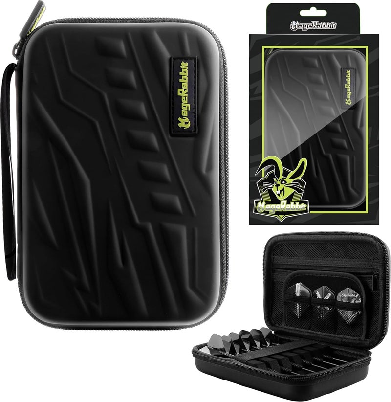 MageRabbit Dart Case for 6 Complete Darts - Wallet Case, Compact Storage for Tips, Shafts and Flights - Portable Dart Accessories Organizer (Black) - Image 1